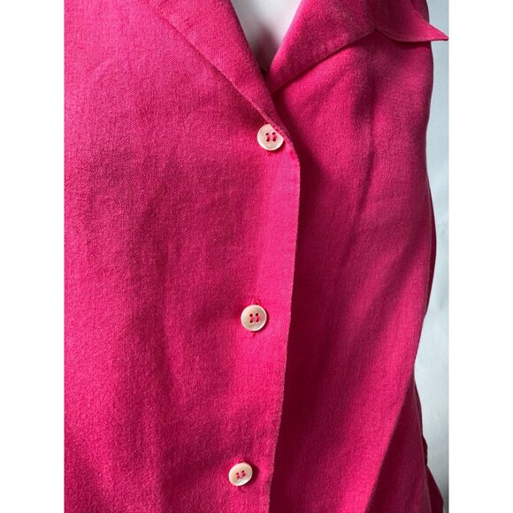 Vintage Accento By Marzotto Pink Button-Up Womens Blouse Made In Italy Long Slee - Picture 4 of 16
